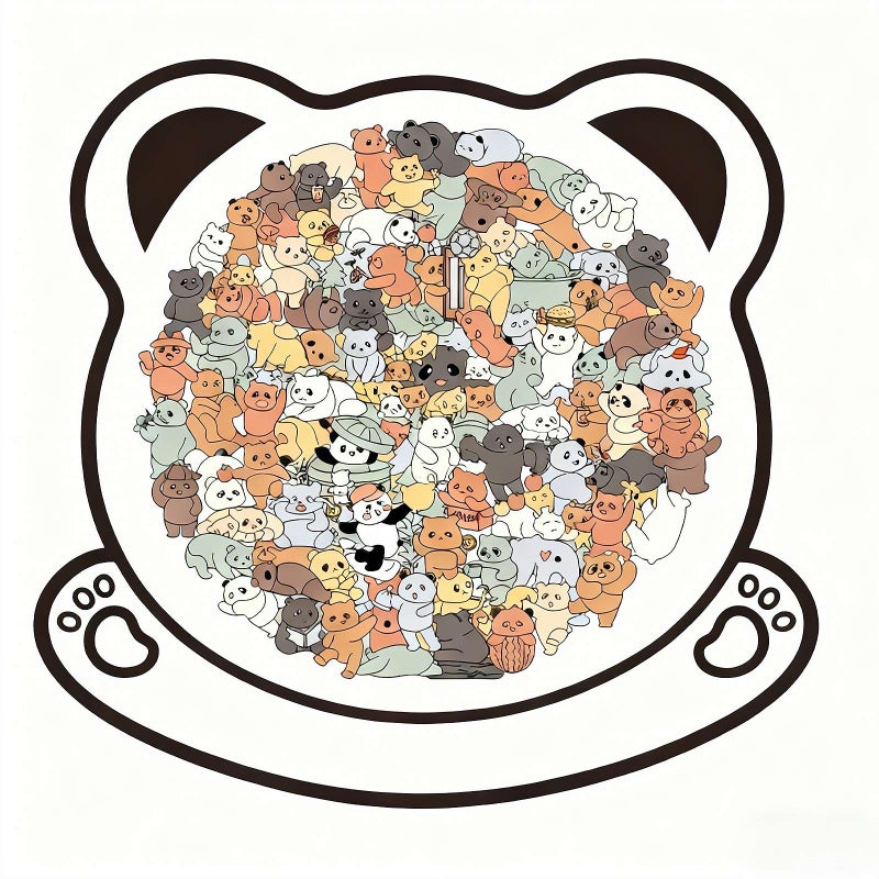 115-Piece Colored Dog Shaped Wooden Jigsaw Puzzle, Dogs Shaped Wooden Puzzle, Unique Animal Shape Wood Puzzles with Bracket, Challenging Irregular Dog Puzzles for Dogs Lovers Gifts (Bear 1pcs) - Image 1